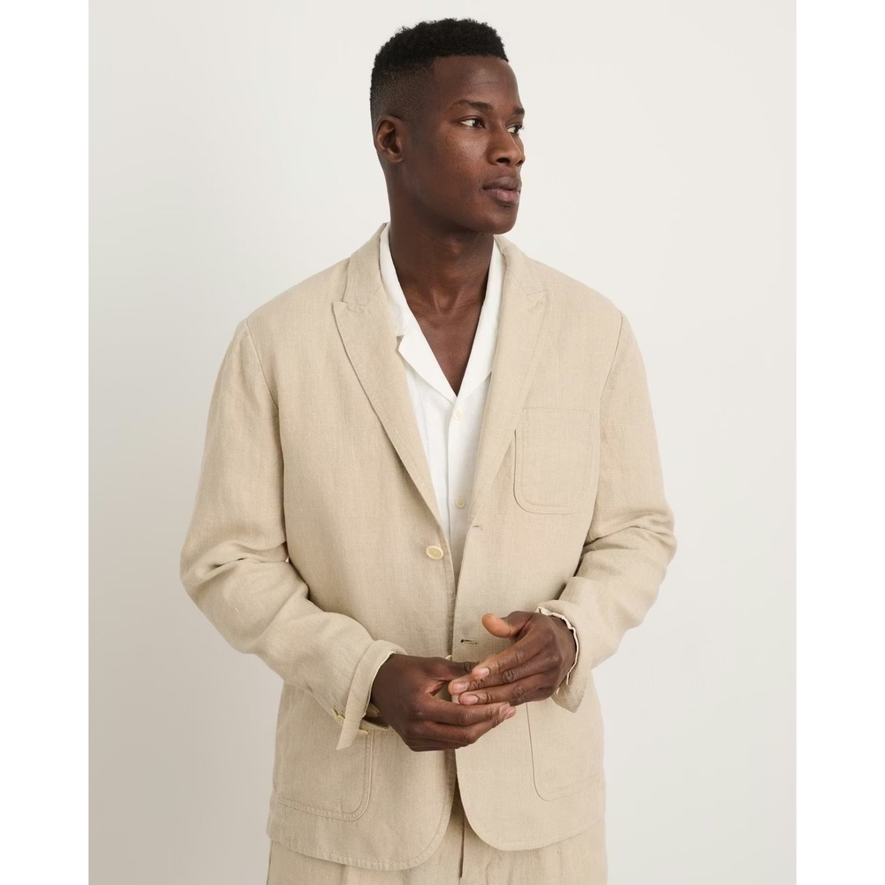 Alex Mill Mens Beige 100% Linen Mercer Blazer Relaxed Coastal Sport Coat XXL